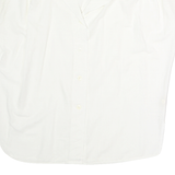 LARISSA Womens White Basic Shirt Short Sleeve Collared M Cotton Casual