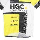 IXS Mens White & Yellow Graphic T-Shirt XL Short Sleeve Crew Neck Cycling Jersey