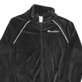CHAMPION Womens Black Zip Jacket M Polyester Blend Plain Sports Casual Track