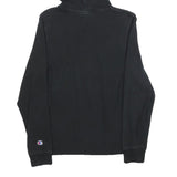 CHAMPION Mens Black Pullover Hoodie S Cotton Blend Logo Sweatshirt