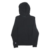 CHAMPION Mens Black Pullover Hoodie S Cotton Blend Logo Sweatshirt