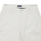 NAUTICA Mens Shorts White Casual Classic L W32 Comfortable Cotton Blend