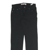 LEVI'S Womens Black Cotton Blend Slim Zip Trousers W26 L26 Classic Straight