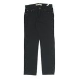 LEVI'S Womens Black Cotton Blend Slim Zip Trousers W26 L26 Classic Straight