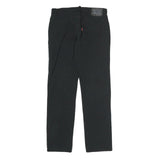 LEVI'S Womens Black Cotton Blend Slim Zip Trousers W26 L26 Classic Straight