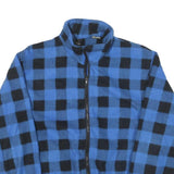 GENERATION Mens Blue & Black Checked Zip Jacket L Polyester Blend Casual