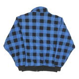 GENERATION Mens Blue & Black Checked Zip Jacket L Polyester Blend Casual