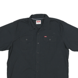 WRANGLER Mens Black Short Sleeve Shirt XL Casual Cotton Blend Button