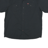 WRANGLER Mens Black Short Sleeve Shirt XL Casual Cotton Blend Button