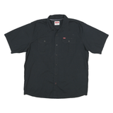 WRANGLER Mens Black Short Sleeve Shirt XL Casual Cotton Blend Button