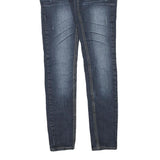 Womens Blue Regular Fit Skinny Denim Jeans Cotton Blend Zip W30 L32 Embellished