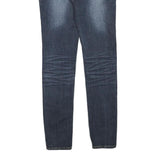 Womens Blue Regular Fit Skinny Denim Jeans Cotton Blend Zip W30 L32 Embellished