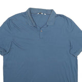 CALVIN KLEIN Mens Blue Short Sleeve Plain XL Cotton Polo Shirt Casual Basic Tee