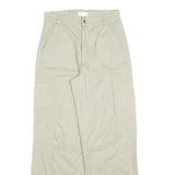 H&M Womens Cotton Blend Beige Relaxed Cargo Trousers W28 L30 Casual Utility Zip