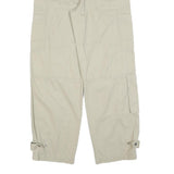 H&M Womens Cotton Blend Beige Relaxed Cargo Trousers W28 L30 Casual Utility Zip