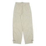 H&M Womens Cotton Blend Beige Relaxed Cargo Trousers W28 L30 Casual Utility Zip