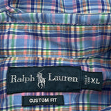 Ralph Lauren Checked Shirt - XL Blue Cotton