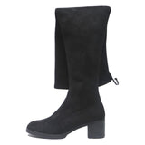 BUFFALO Womens Black Knee High Synthetic Boots UK 5 Stylish Comfortable