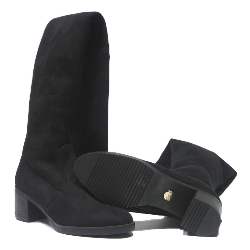 BUFFALO Womens Black Knee High Synthetic Boots UK 5 Stylish Comfortable
