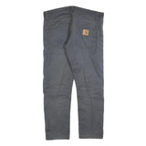 CARHARTT Mens Jeans Grey Slim Slim Straight Denim Medium W34 L27 Cotton Blend