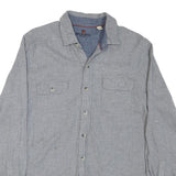 WOOLRICH Mens Grey Plain Cotton Blend Shirt M Casual Classic Long Sleeve