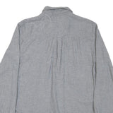 WOOLRICH Mens Grey Plain Cotton Blend Shirt M Casual Classic Long Sleeve