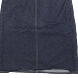 MISS K Womens Blue Denim Embellished Mini Cotton Blend Skirt S Frayed Waist