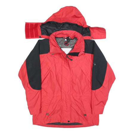 MAMMUT Womens Red & Black Outdoor Jacket M Polyester Zip Hooded