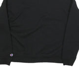 CHAMPION Womens Black Pullover Sweatshirt L Embroidered Logo Crew Neck