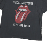 ROLLING STONES Womens Black Graphic T-Shirt 2XL Short Sleeve Crew Neck Vintage