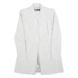 ZARA Womens White Herringbone Jacket XS Polyester Blend Button Closure