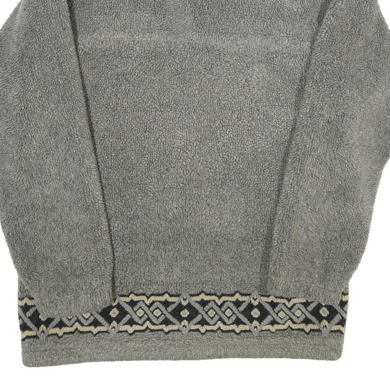 WIKLAND Mens Grey Sherpa Fleece Zip Jacket S Polyester Blend Casual Outdoor Warm