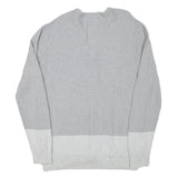 LEVI'S Mens Grey & Light Grey Plain Button Up Jumper Crew Neck Cotton Blend XL