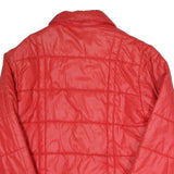 Womens Red Plain Casual Jacket L Polyester Blend Zip Closure Lightweight