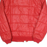 Womens Red Plain Casual Jacket L Polyester Blend Zip Closure Lightweight