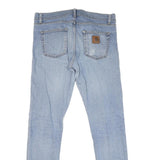 CARHARTT Mens Jeans Blue Regular Straight Denim Light W32 L31 Zip Cotton Blend