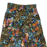 YASMIN Womens Multicolour Floral Print Swing Midi Cotton Blend Skirt L Stylish