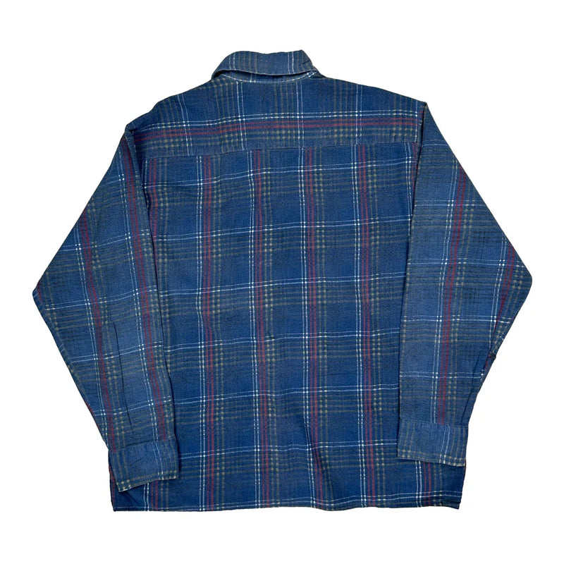 Dickies Checked Flannel Shirt - Large Blue Cotton