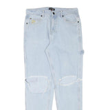 BLACK SALT Womens Relaxed Light Blue Denim Relaxed Fit W30 L31 Distressed Jeans