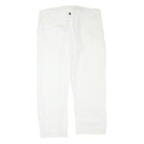 DICKIES Mens Cotton Blend White Regular Fit Straight Leg Trousers W40 L30