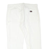 DICKIES Mens Cotton Blend White Regular Fit Straight Leg Trousers W40 L30
