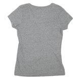 TRUE RELIGION Womens Grey Graphic T-Shirt M Short Sleeve V-Neck Cotton Blend