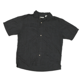 BATIK BAY Mens Black Polyester Blend Shirt L Short Sleeve Button Casual