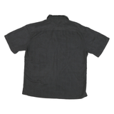 BATIK BAY Mens Black Polyester Blend Shirt L Short Sleeve Button Casual