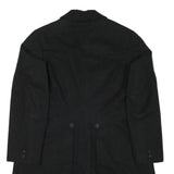 Mens Black Wool Blend Tailcoat Jacket M Classic Button Closure Formal Suit