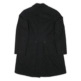 Mens Black Wool Blend Tailcoat Jacket M Classic Button Closure Formal Suit
