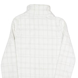 Womens White Check Polyester Blend Jacket XS Zip Front Casual Lightweight