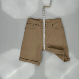 569 Levis Denim Shorts - 32W 10L Khaki Cotton