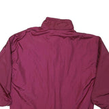 Womens Burgundy Nylon Reversible Button Jacket M Plain Lightweight Comfortable
