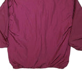 Womens Burgundy Nylon Reversible Button Jacket M Plain Lightweight Comfortable